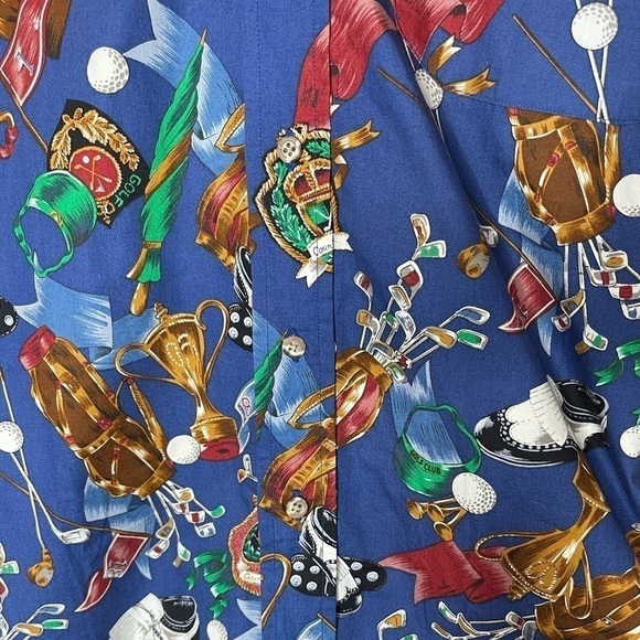 Vintage Golf PLEATS Button Down Long Sleeve Men’s Collared Shirt Size Large - Picture 11 of 12